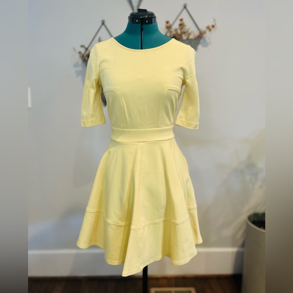 Mystic Yellow Fit and Flare Mini Dress